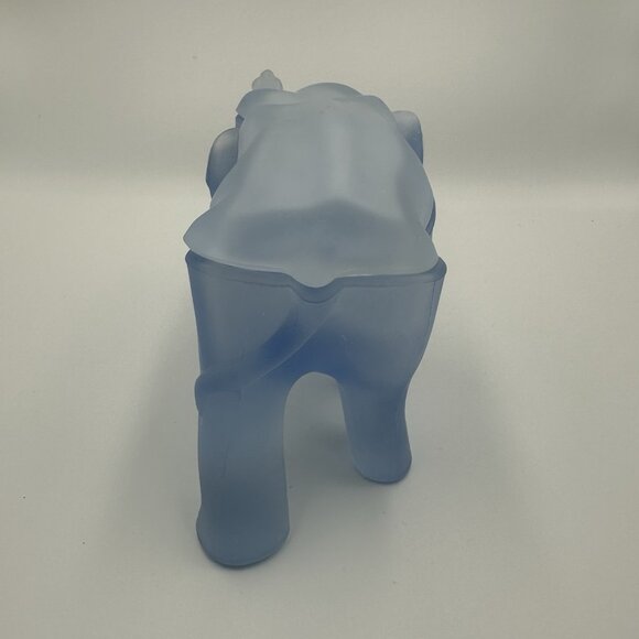 Vintage Indiana Glass Frosted Baby Blue Elephant Candy Jar Trinket Dish Charming - Picture 4 of 10